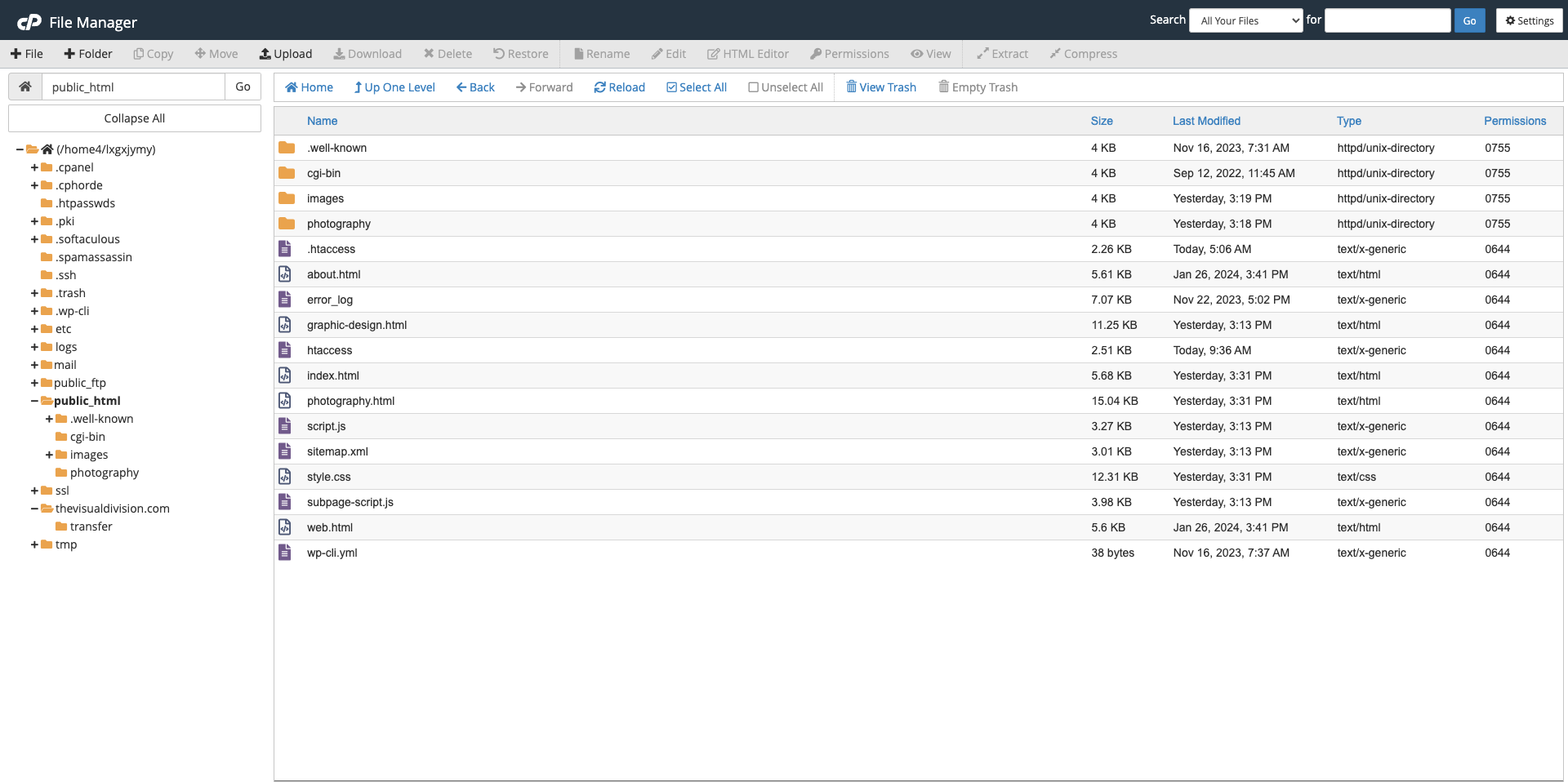 cPanel File Manager